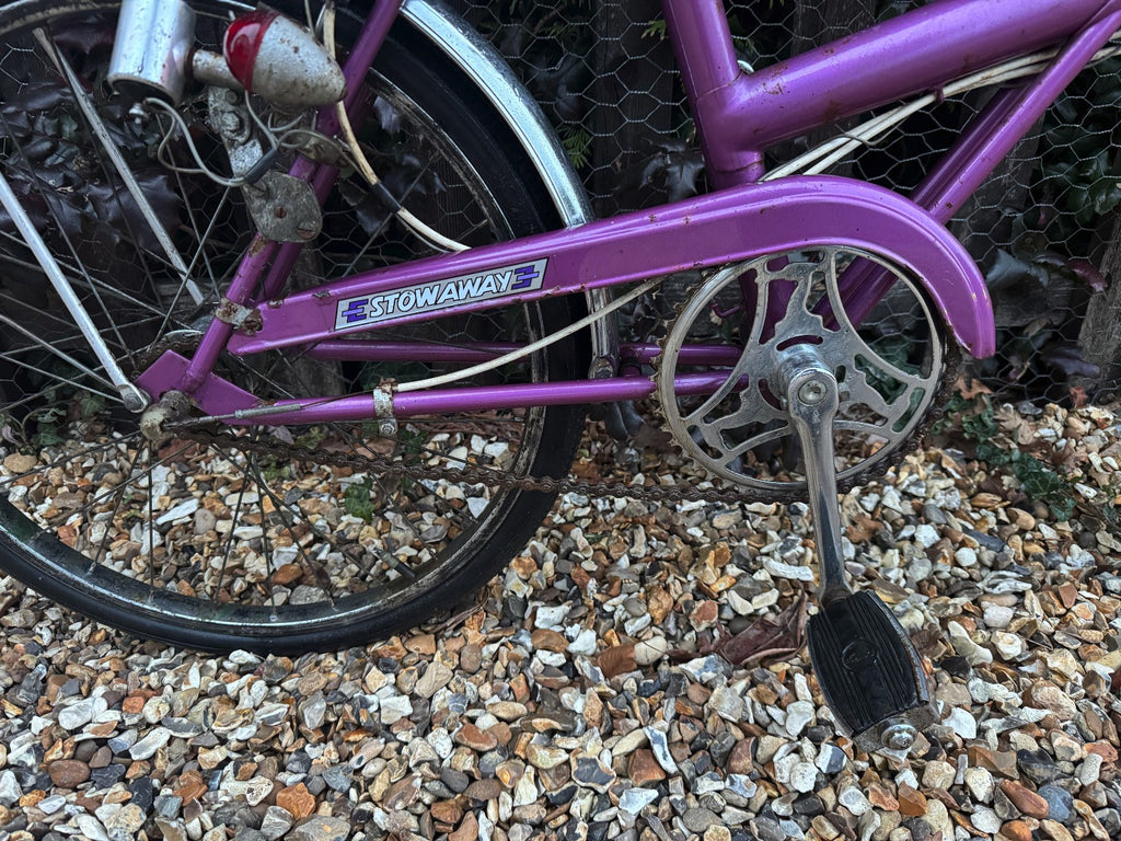 RALEIGH STOWAWAY FOLDABLE SHOPPER BICYCLE BIKE - 3 SPEED SA HUB - PURPLE