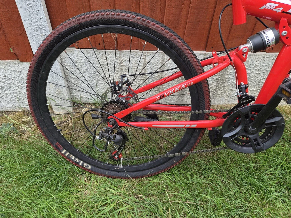 BYKKA F6 Sport Folding Mountain Bike 26” Red – Needs Repair/Servicing