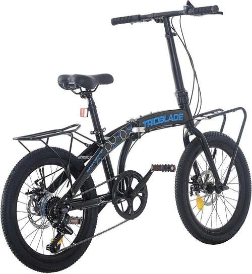 20” Folding Bike 7-Speed with Carrier Lightweight Aluminum Frame Adults Teens