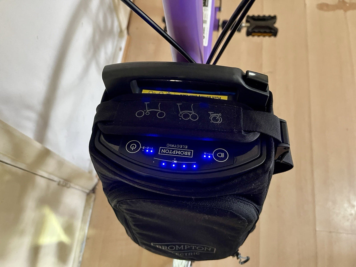 Brompton M4L Electric P-Line 4-Speed Mid-Folding Bike Pop Lilac