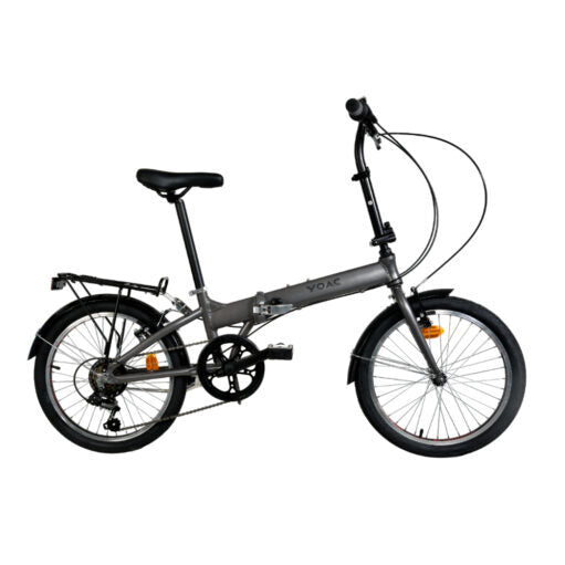 YOAC Folding Bike Alloy Bicycle Steel 13in Frame, 20in Wheel - Black