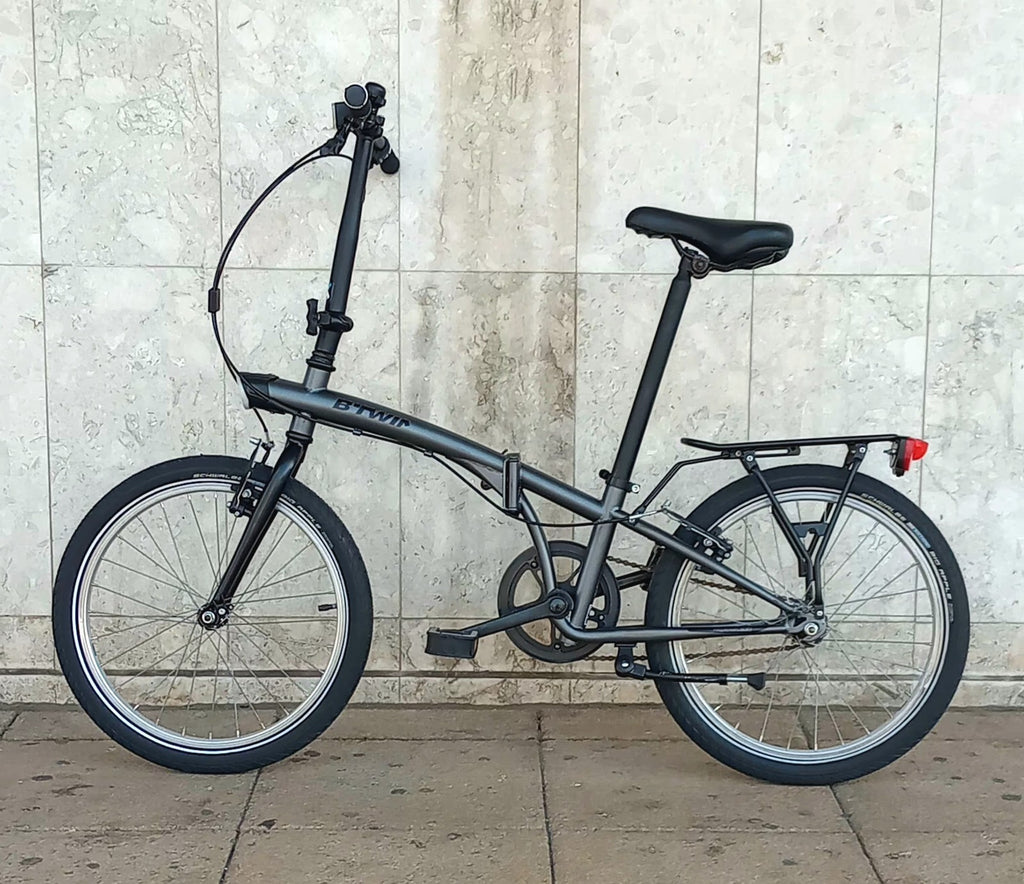 b twin 500 folding bike Used Once Perfect Condition (Gun Metal Grey Color)