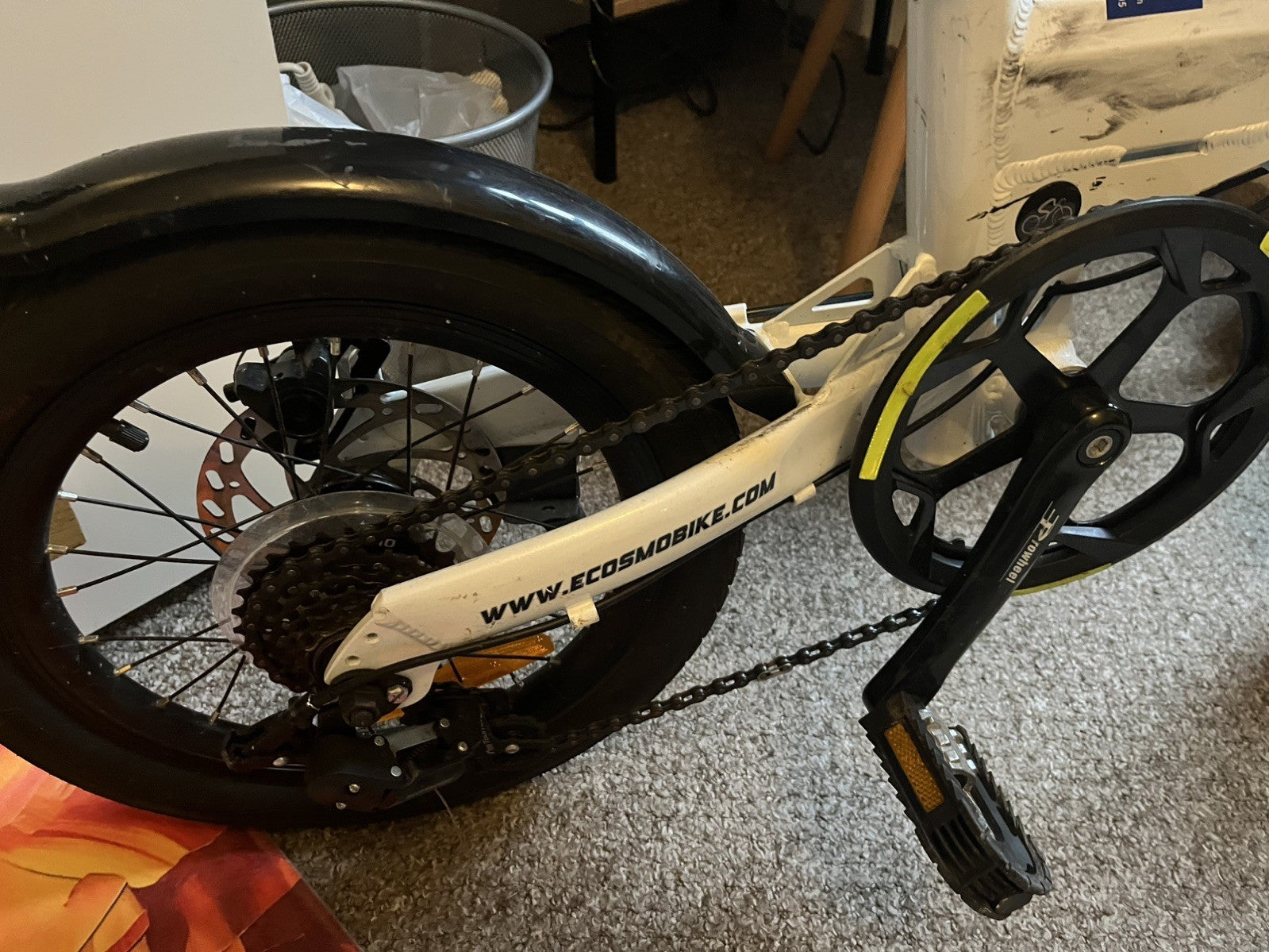 Ecosmo Folding Bike 16" Wheel 6 speed Shimano Gears Disc brakes (standard pedal)