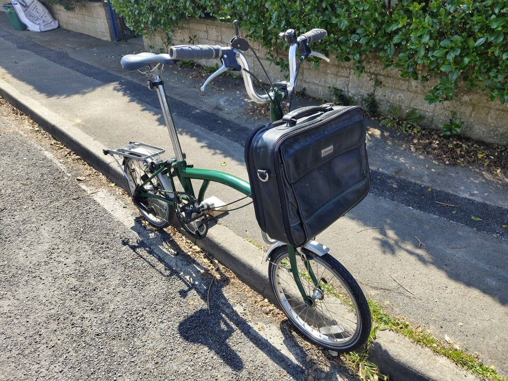 Brompton Folding Bike – 3 Speed – With Front Carrier Bag & Rack –Great Condition