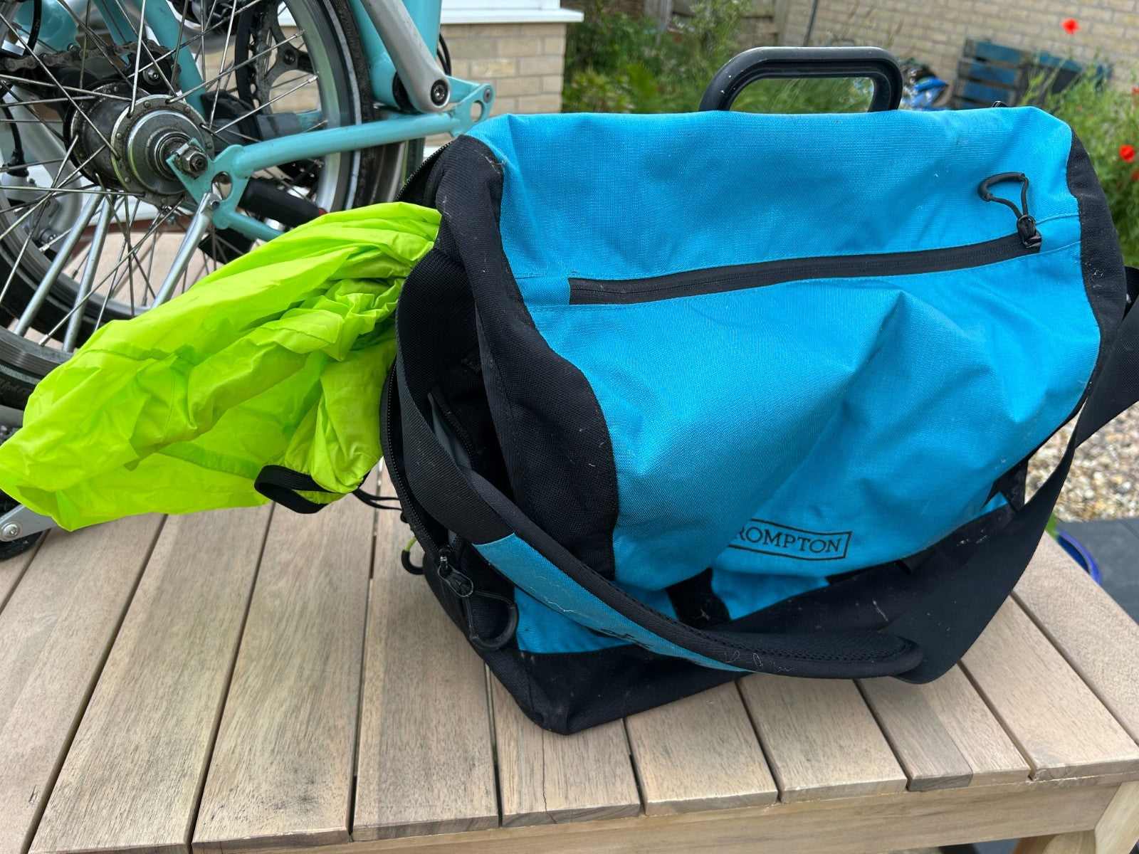 Brompton B75 16" Folding Bike - Blue with C bag and luggage rack