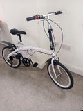 White Folding Bike Foldable City Bike for Adult 20" Commute Bicycle 6 Speed Gear