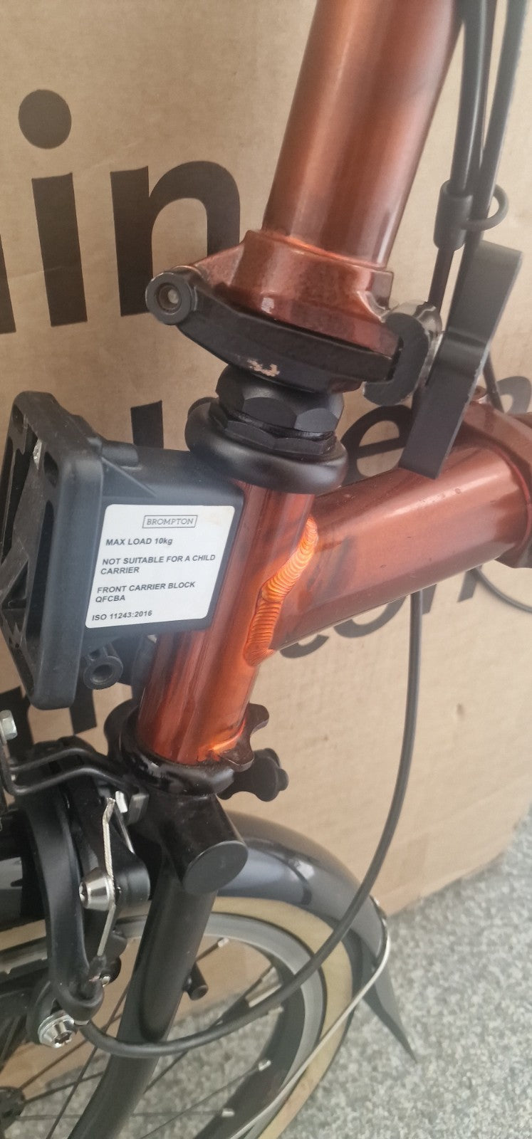 Brompton P Line 12 speed FLAME LACQUER + roller. Low £$🌎 Post📦🛫📮.RRP£2679