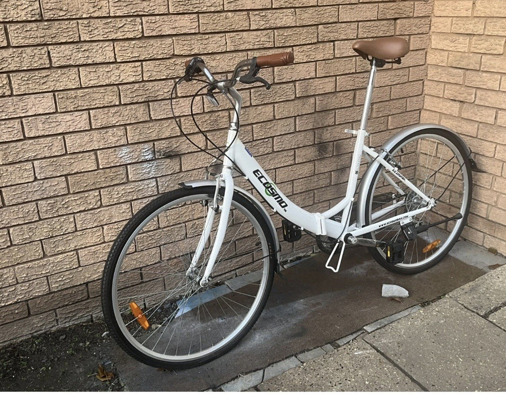 ECOSMO LADIES FOLDING BIKE IN PERFECT WORKING ORDER RIDE AWAY