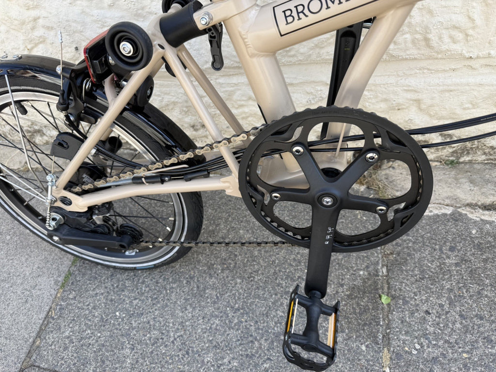 Brompton C Line Explore 2024 Folding Bike 6-Speed, Mid-Bar (Colour: Dune Sand)