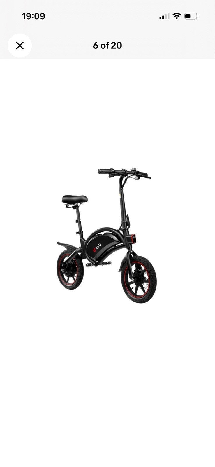 DYU 14” Bike D3F 36V10AHX250 Pedal Assist 19.1kg Folding Bike Commute Pure Power