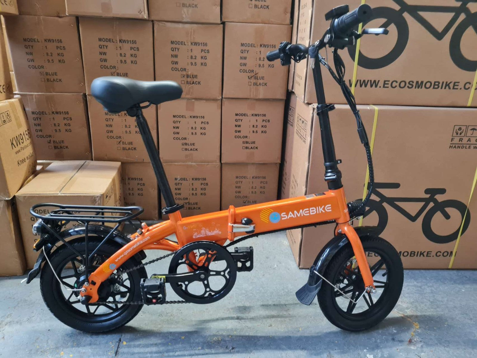 14" All-Terrain Folding bike, 36V 7.8Ah Battery, 25KM/h, Full Disc-U14R Orange