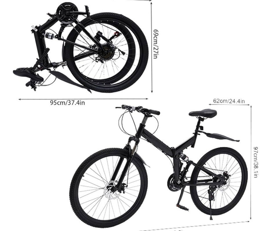 26-inch Folding Mountain Bike 21-Speed, Suspension, Foldable ( Levkitch ? )  NEW
