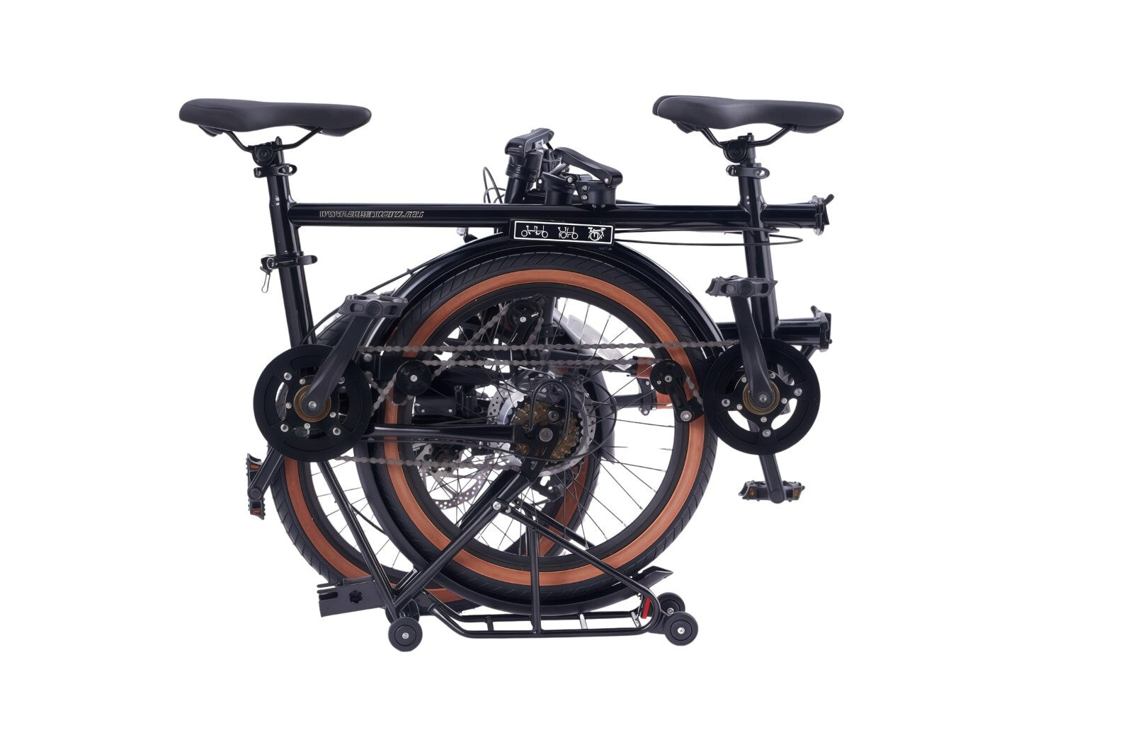 Ecosmo 20" Wheel New 4-Way Folding Steel Tandem Bicycle Bike 7 Speeds - 20TF02GN