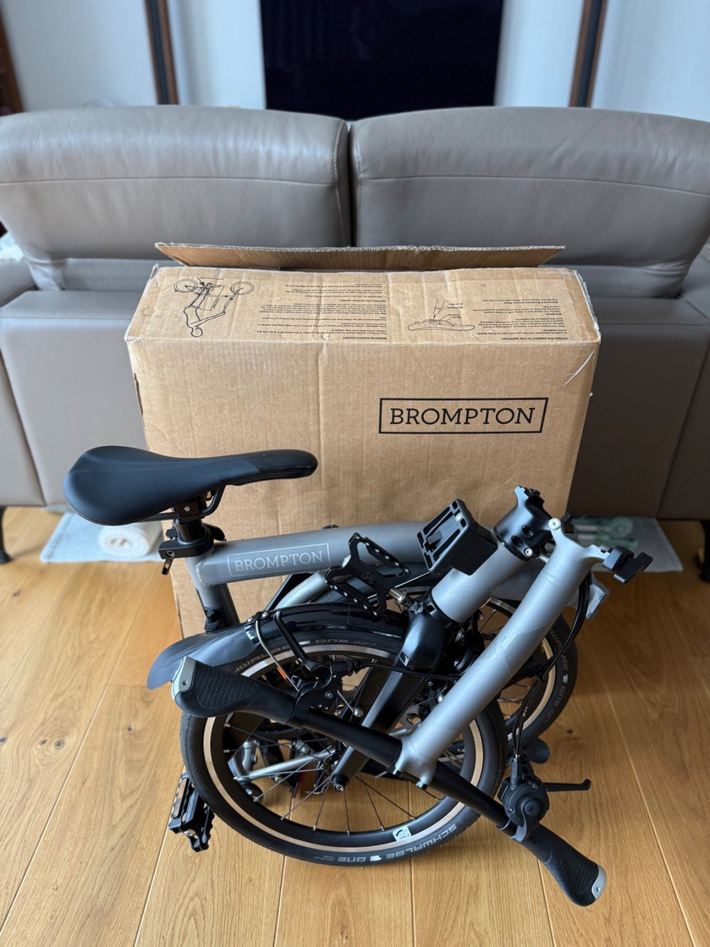 Brompton T-Line 4-Speed Titanium Folding Bike Low Handlebar- Excellent Condition