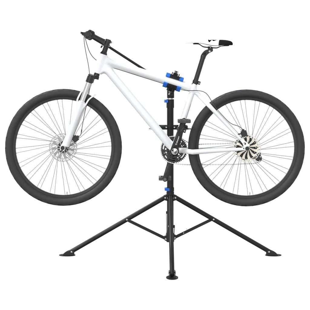 Foldable Bike Repair Stand, Adjustable 108-188 cm, Blue & Black, Steel & TPR