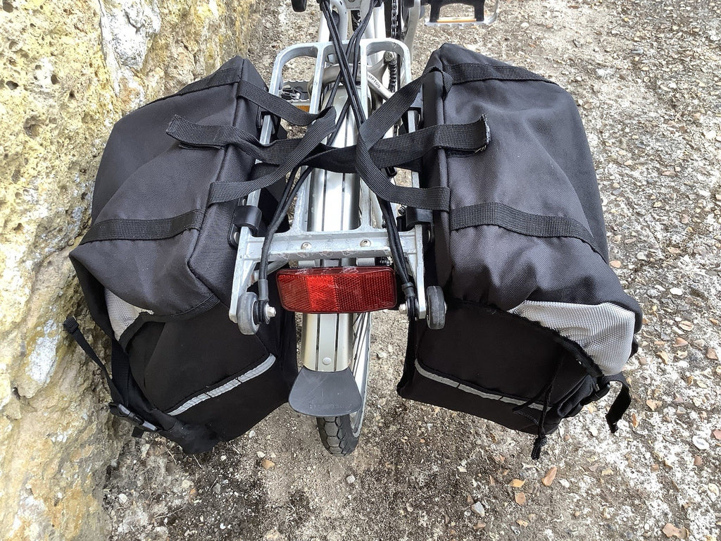 Brompton M3R Folding Bike - White + Panniers, Rack Bag, Front Frame -UK DELIVERY