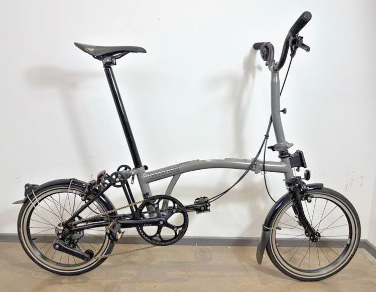 Brompton P Line 4 Speed 2022 Mid Handlebar Folding Bike - Storm Grey