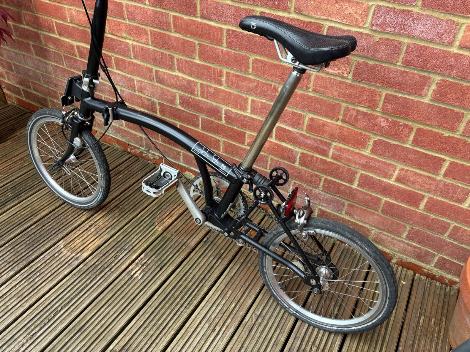 Brompton M3L Single Speed Black Folding Bicycle, Bike, used