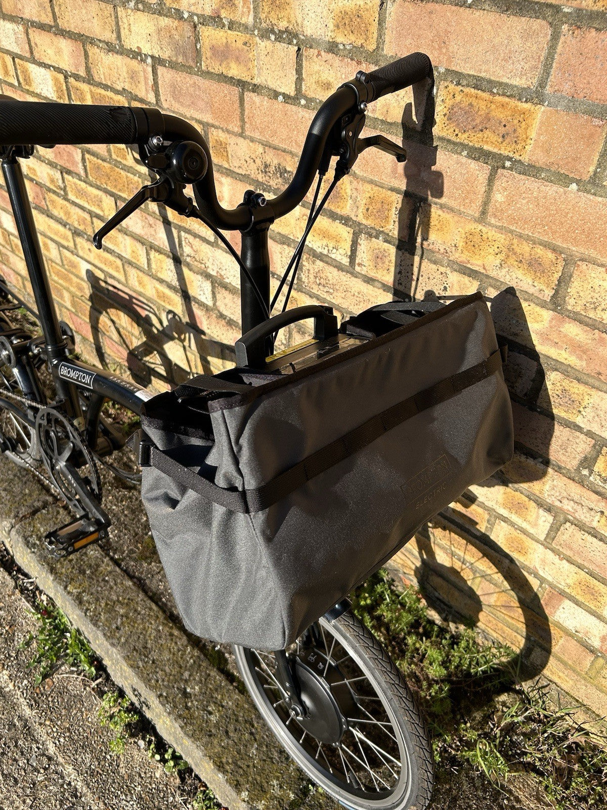Brompton C Line E Folding Bike 2024 4 Speed Black Silver with rack and pump