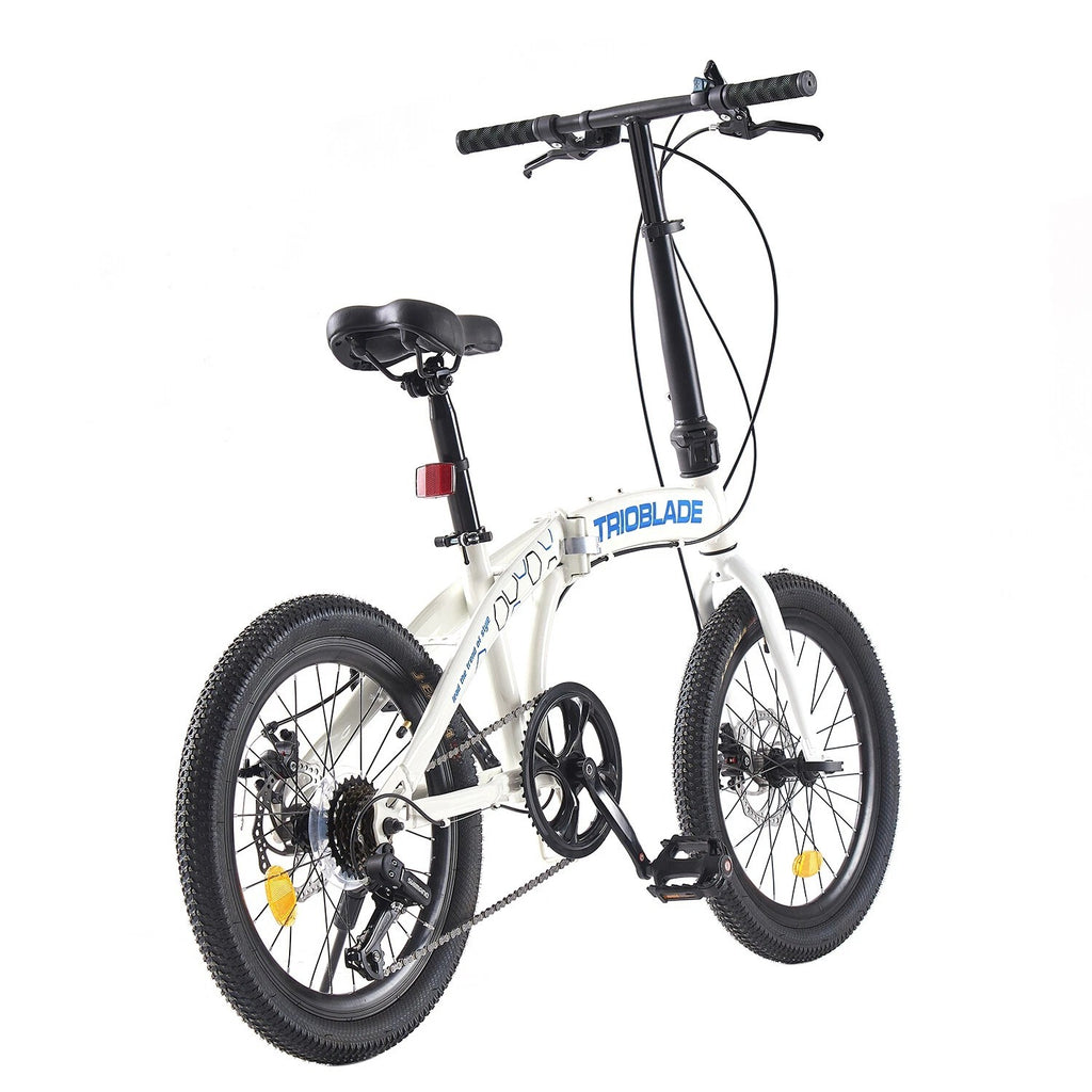 USED - 20 inch Unisex Folding Bike Adult City Bike Disc Brakes Bicycle White