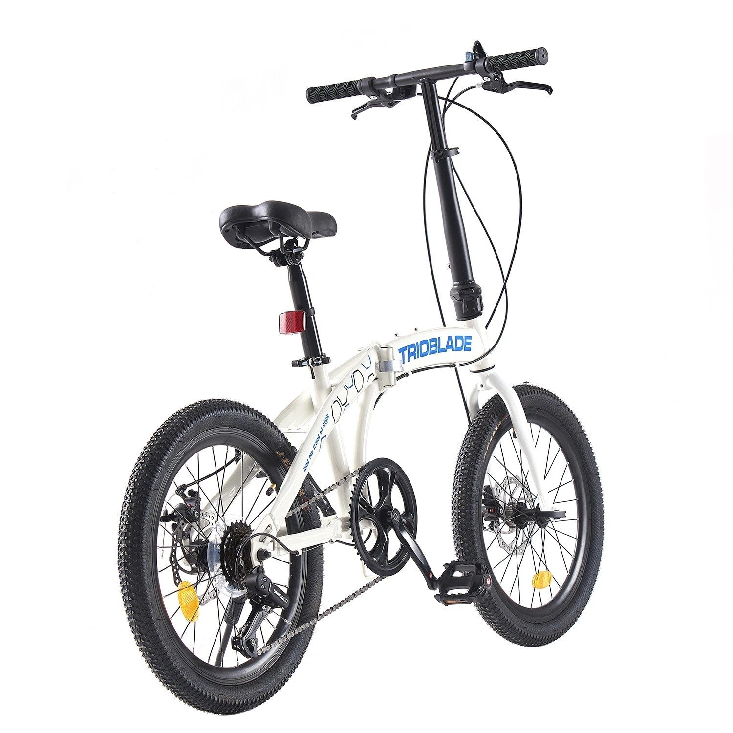 USED - 20 inch Unisex Folding Bike Adult City Bike Disc Brakes Bicycle White