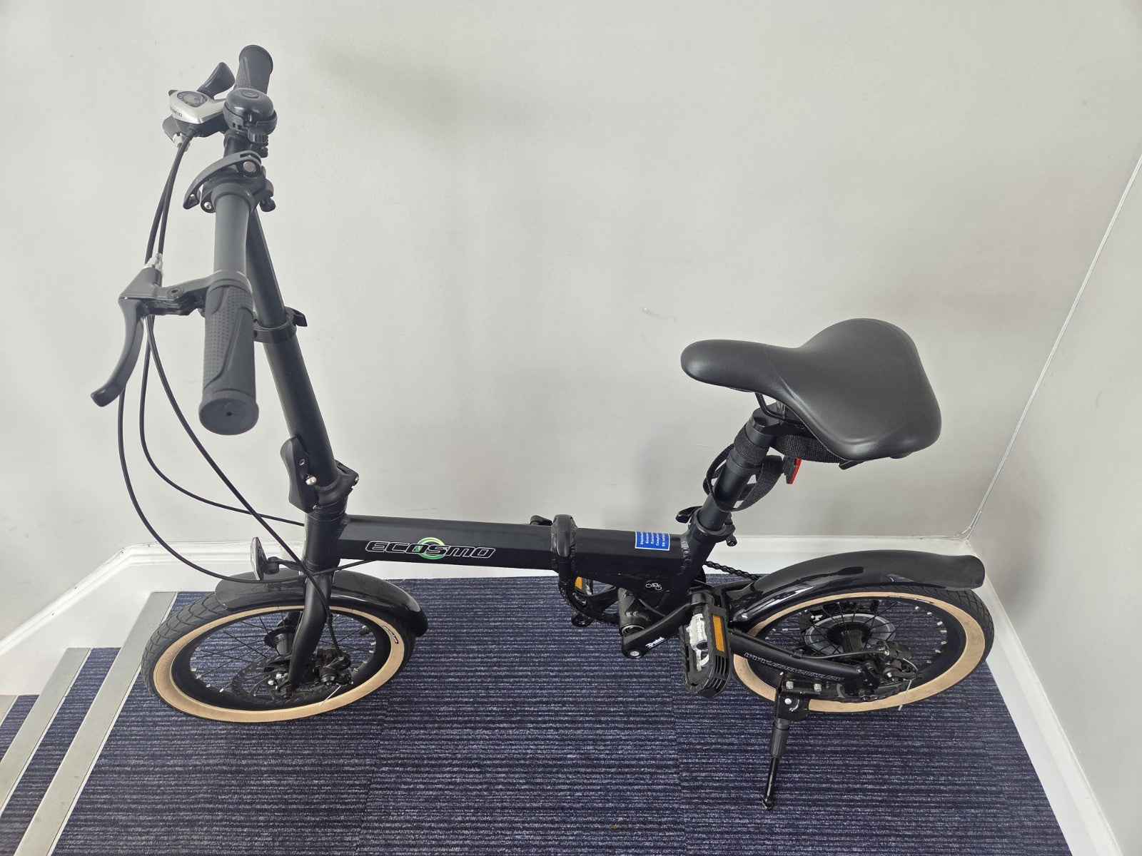 ECOSMO 16" Lightweight Alloy Folding Bicycle,6 Speeds, Dual Disc brakes