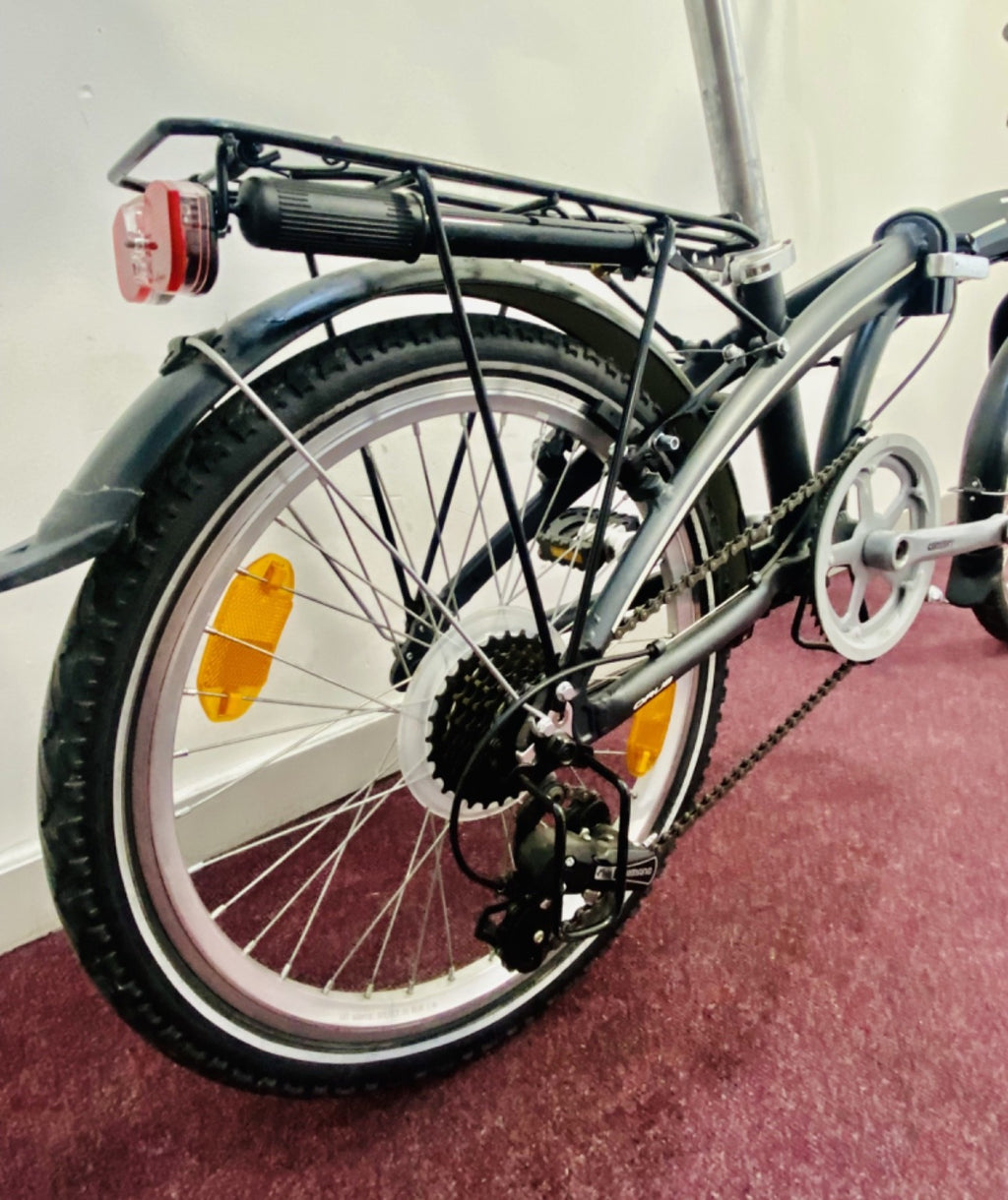 NEW Orus Folding Bike – with Rack, lights, pump, D-Lock