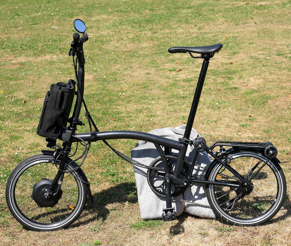 BROMPTON ELECTRIC P LINE 4 SPEED FOLDING BIKE IN BLACK SPARKLE
