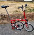 Brompton Folding Bike Red 16in Wheels Small Frame Rear Rack Mudguards Reflectors