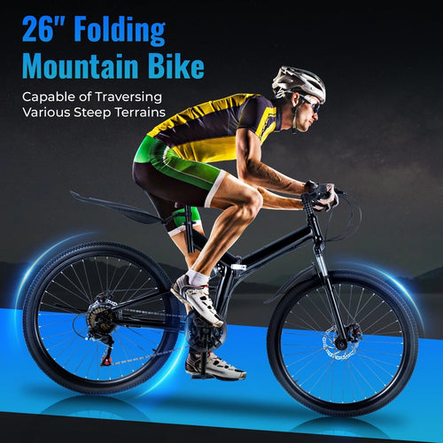 26 inch Full Suspension Mountain Bike 21 Speed Folding Bicycle Adult Bicycle UK
