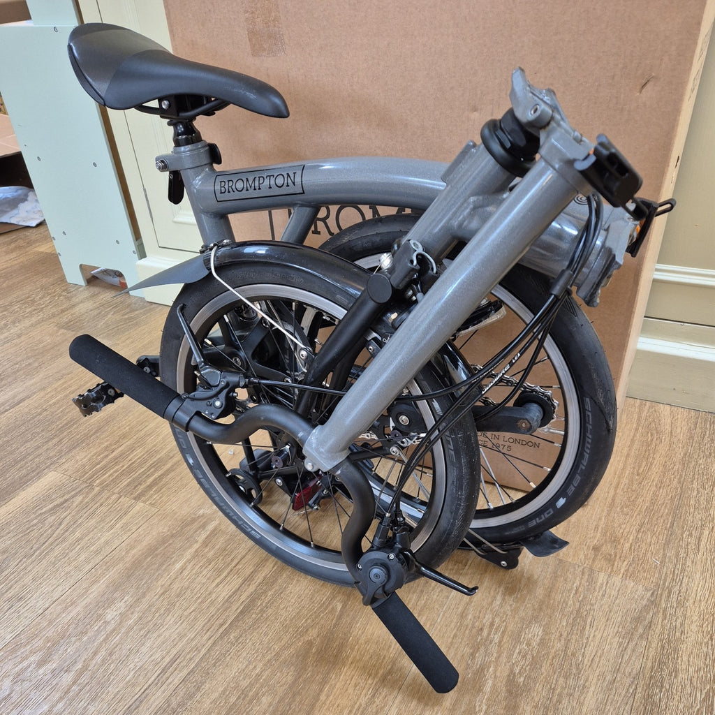 Brompton P Line 4 Speed Titanium Folding Bike Silver Black
