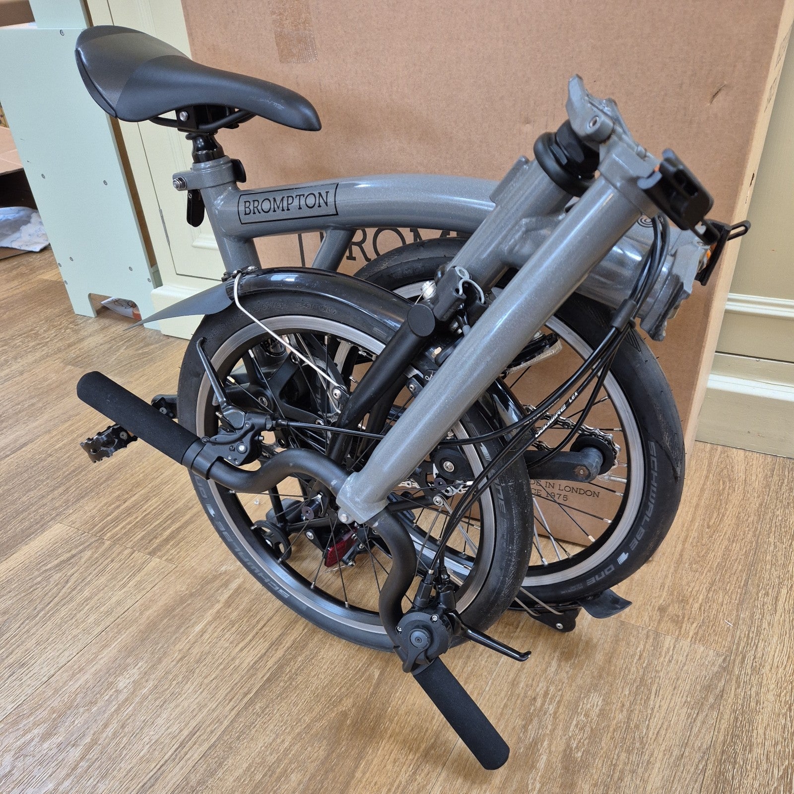 Brompton P Line 4 Speed Titanium Folding Bike Silver Black