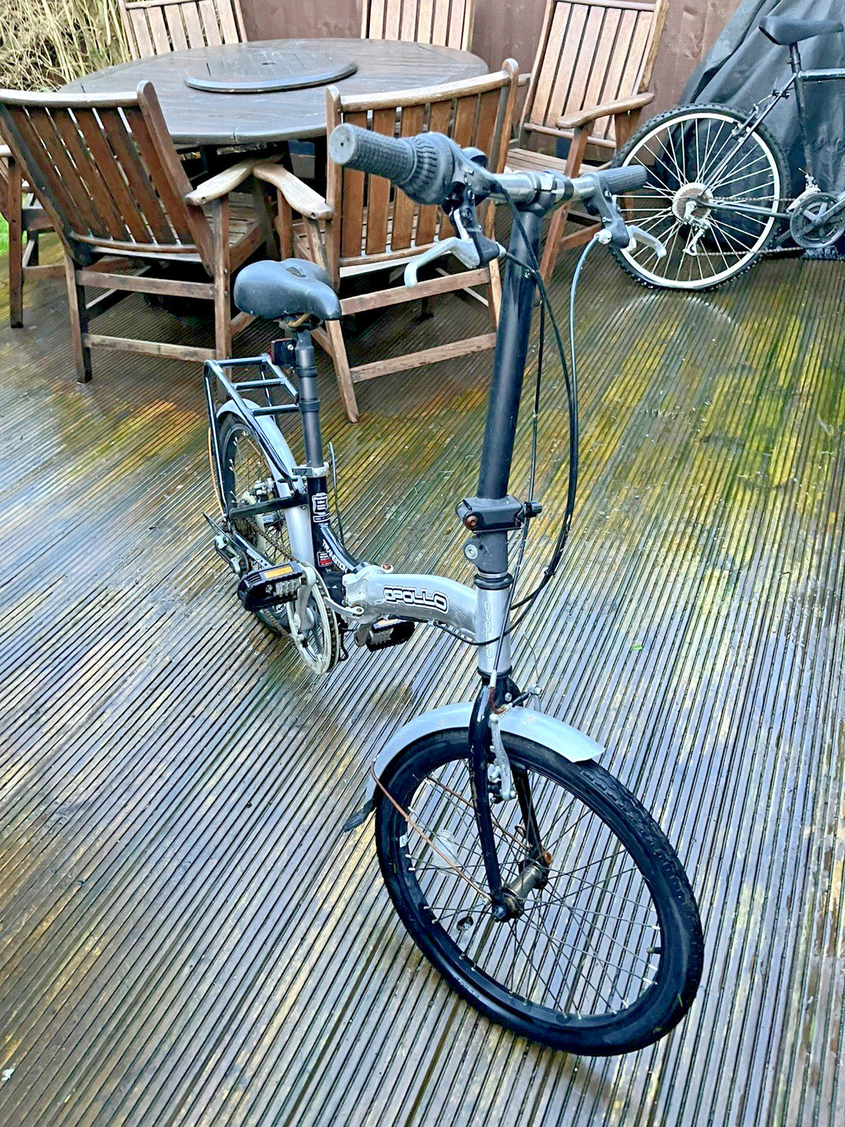 apollo transition folding bike 6 revoshift gears 20inch wheels adults unisex