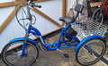 Trike Scout Electric 24" Tricycle Adults Seniors Foldable 6 Speed With Basket