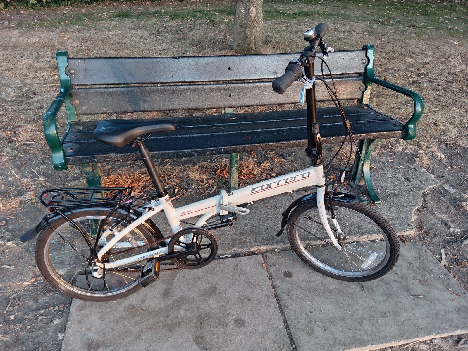Carrera Transit Folding Bike 20in White/Black Hub Gears Rear Carrier Mudguards