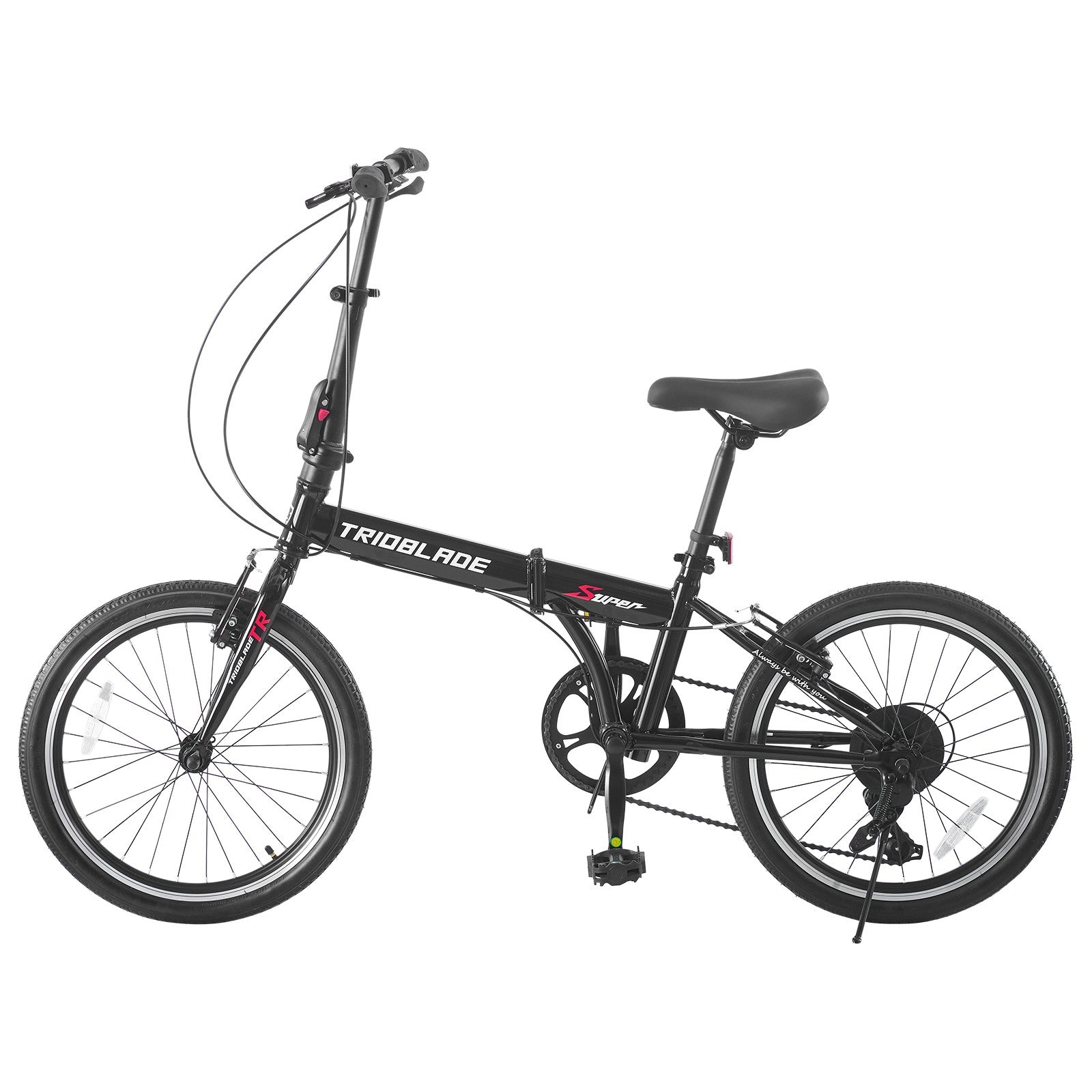 20 inch Unisex Folding Bike Adult Kids City Bikes 7 Speeds Disc Brakes Bicycle
