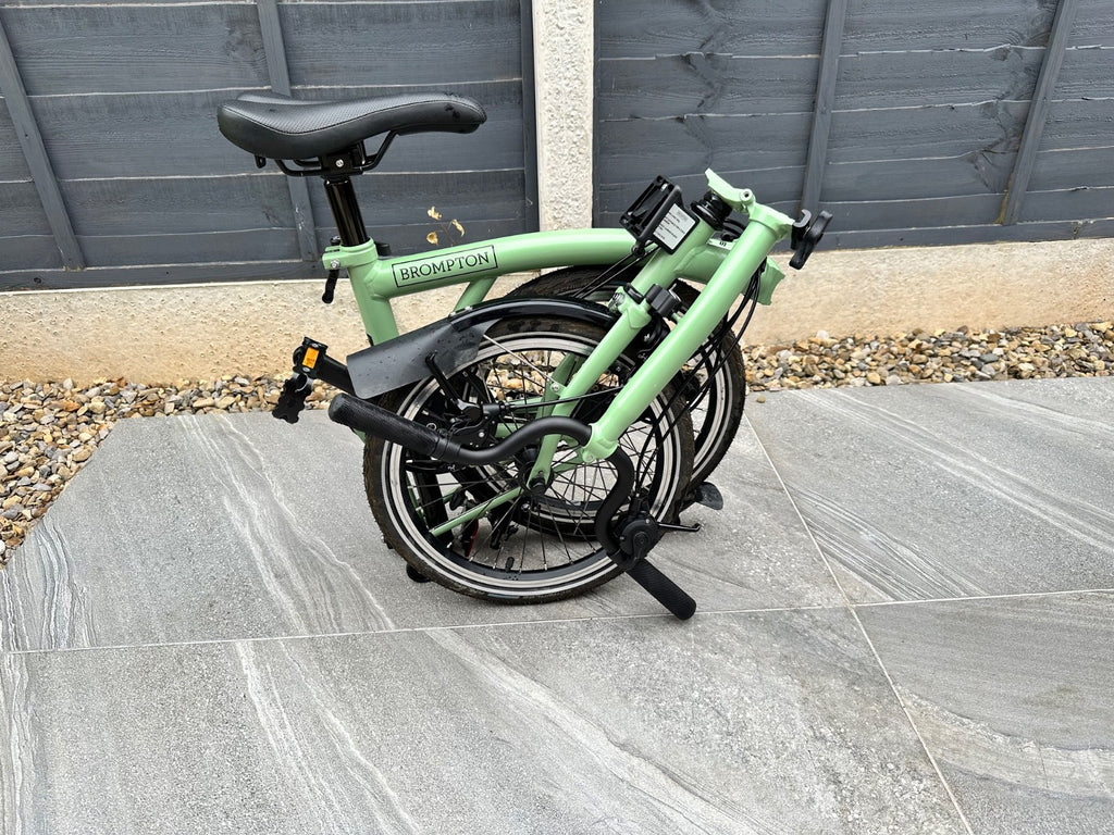 Brompton C Line Urban 2 Speed 2023 Folding Bike Matcha Green With Cover
