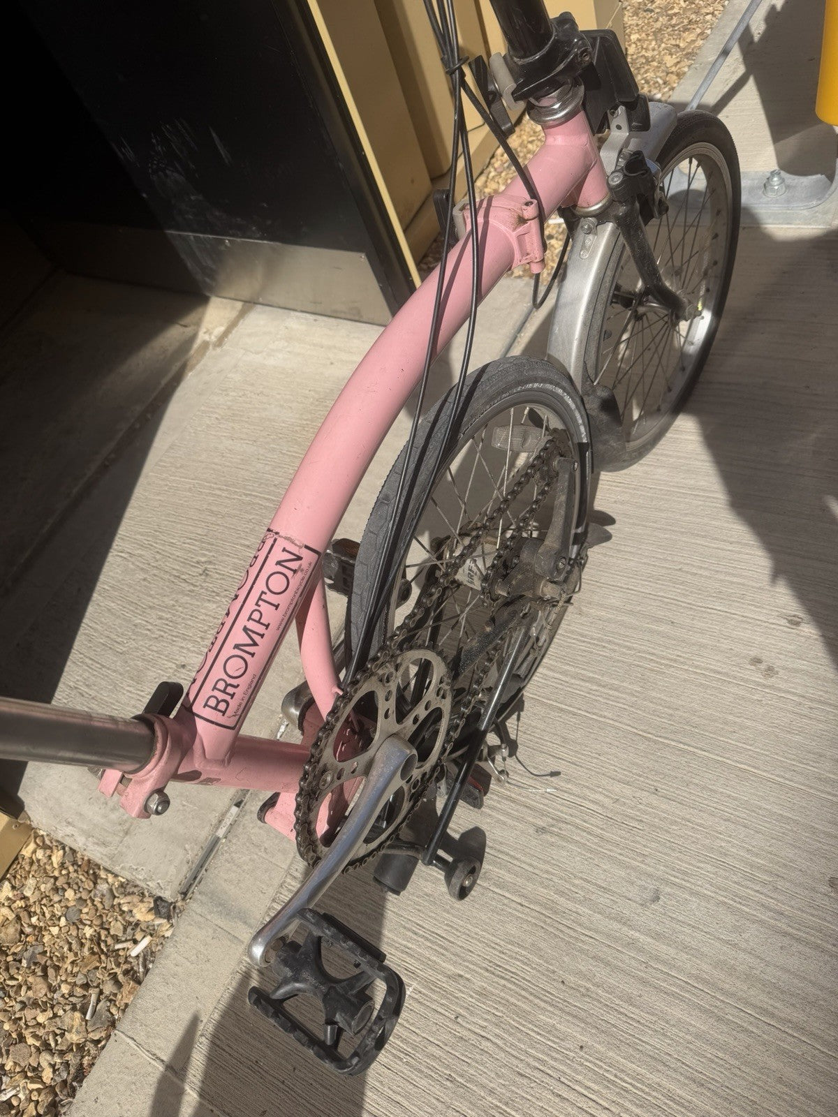 Brompton 16in Folding Bike Pink BMX Bars Mudguards Bell Rear Reflector