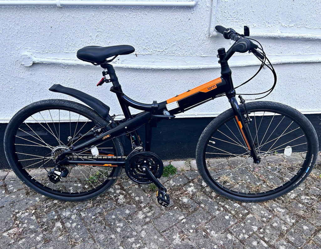 Tern Joe C21 15 26in Folding Bike w/ Mudguards, Black/Orange