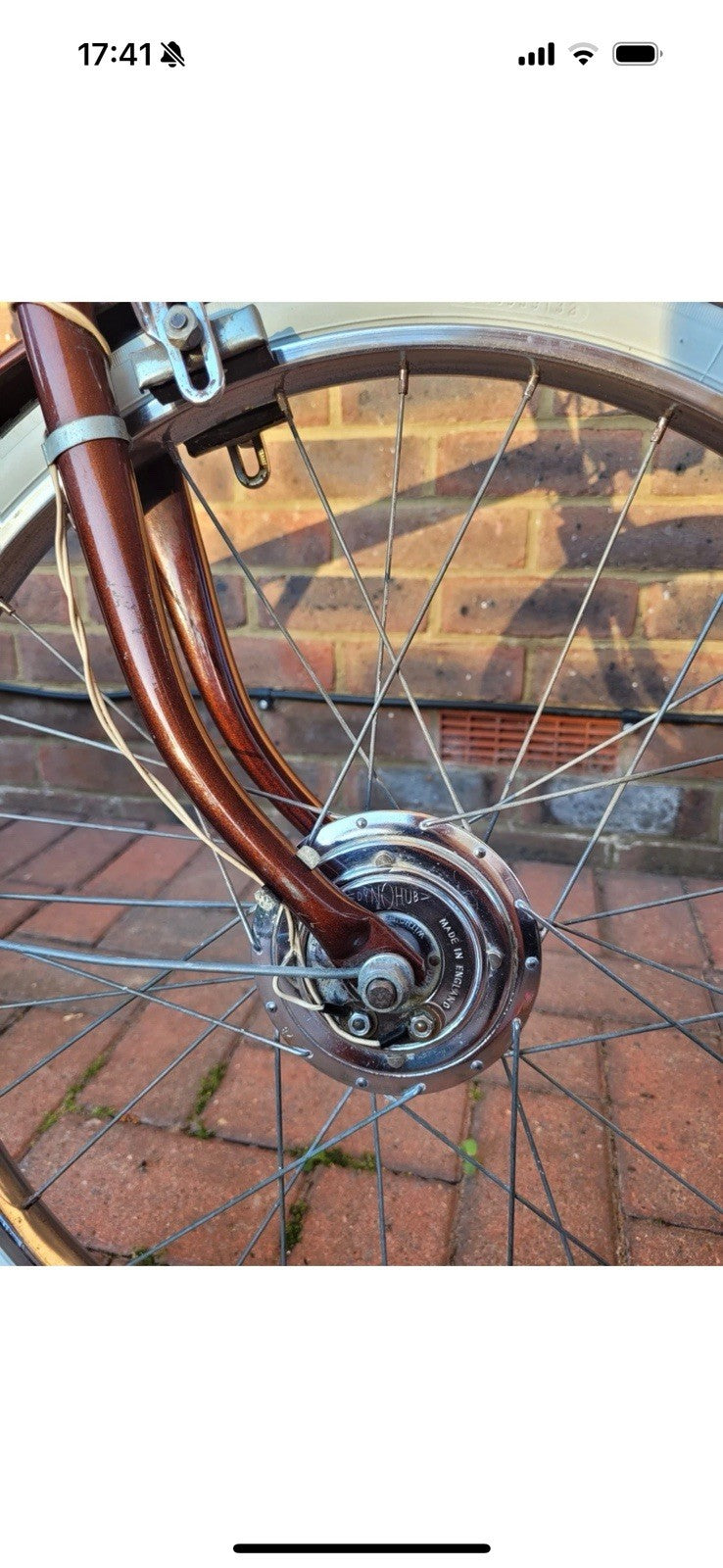 Raleigh BSA 20 Folding Bike 20in Brown/White with Mudguards & Front Light