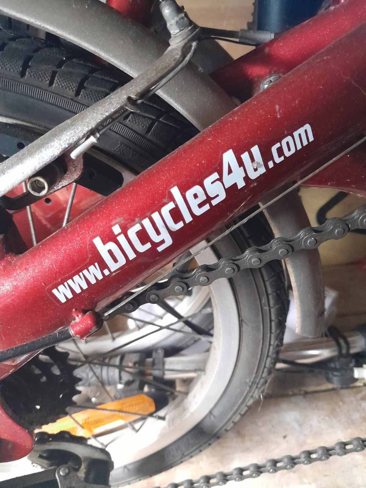 fRed fold up bike used condition