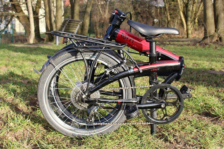 Tern Link D8 20in Folding Bike Red/Black 8-Speed V-Brake Mudguards Kickstand