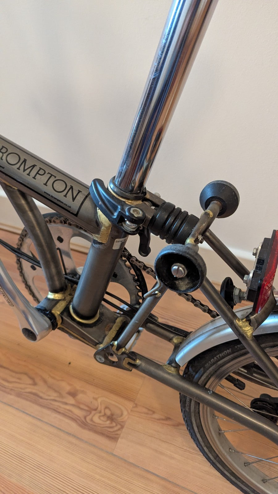 Brompton S3L, 2008 – Original Raw Lacquer – Excellent Condition – Leather Saddle