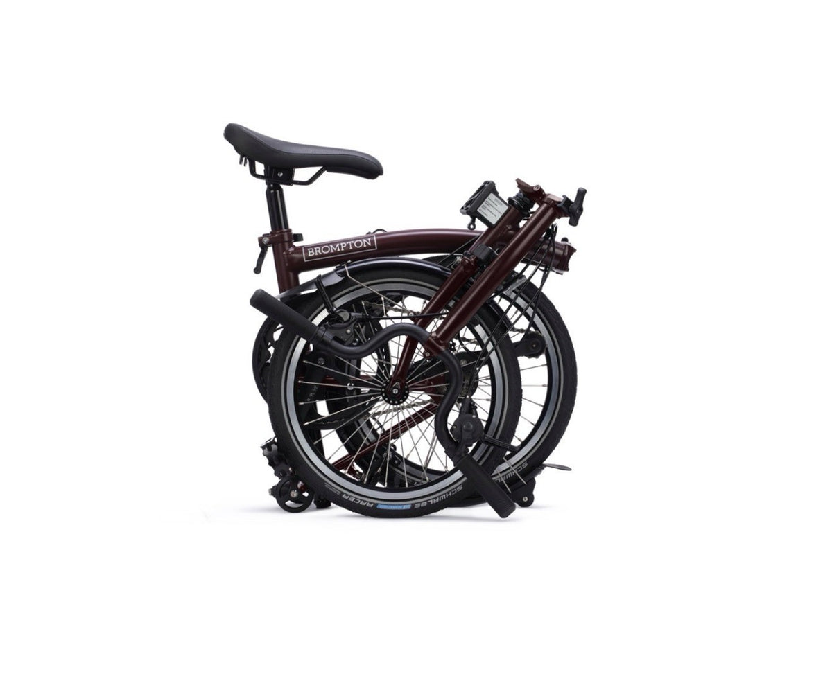 Brompton Folding Bike C Line - 12-speed Plum Red