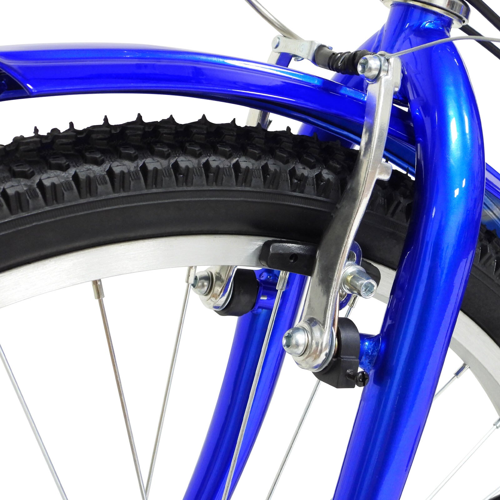 With Basket Blue UK 24 Inch Adult Trike Tricycle Foldable 3 Wheel Bike 7-Speed