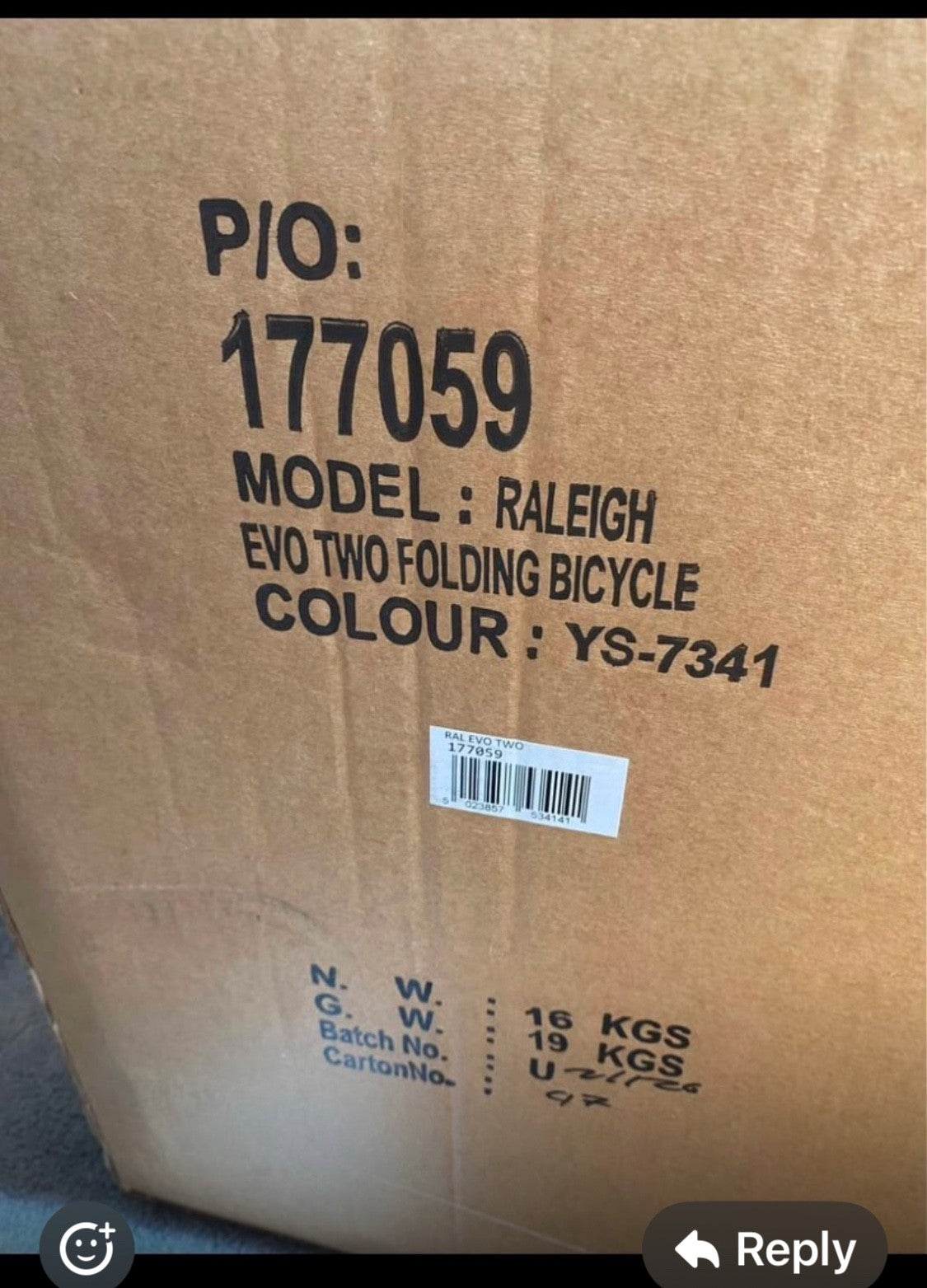 Raleigh EVO2 folding bicycle