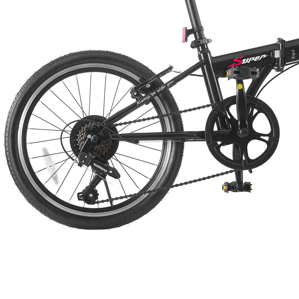 20 inch Unisex Folding Bike Adult Kids City Bikes 7 Speeds Disc Brakes Bicycle