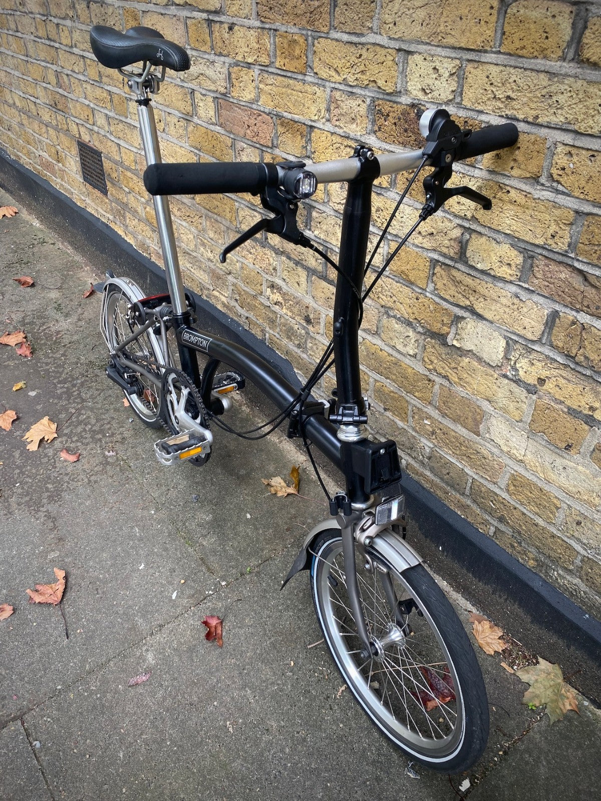 BROMPTON S2LX Folding Bike - Titanium and steel super light Black