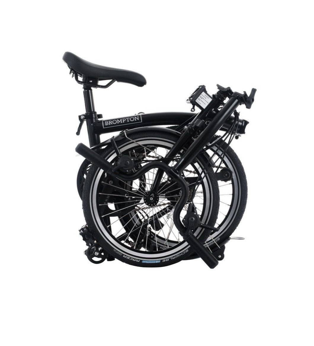 Brompton C Line 4 speed mid handlebars folding bike (black)