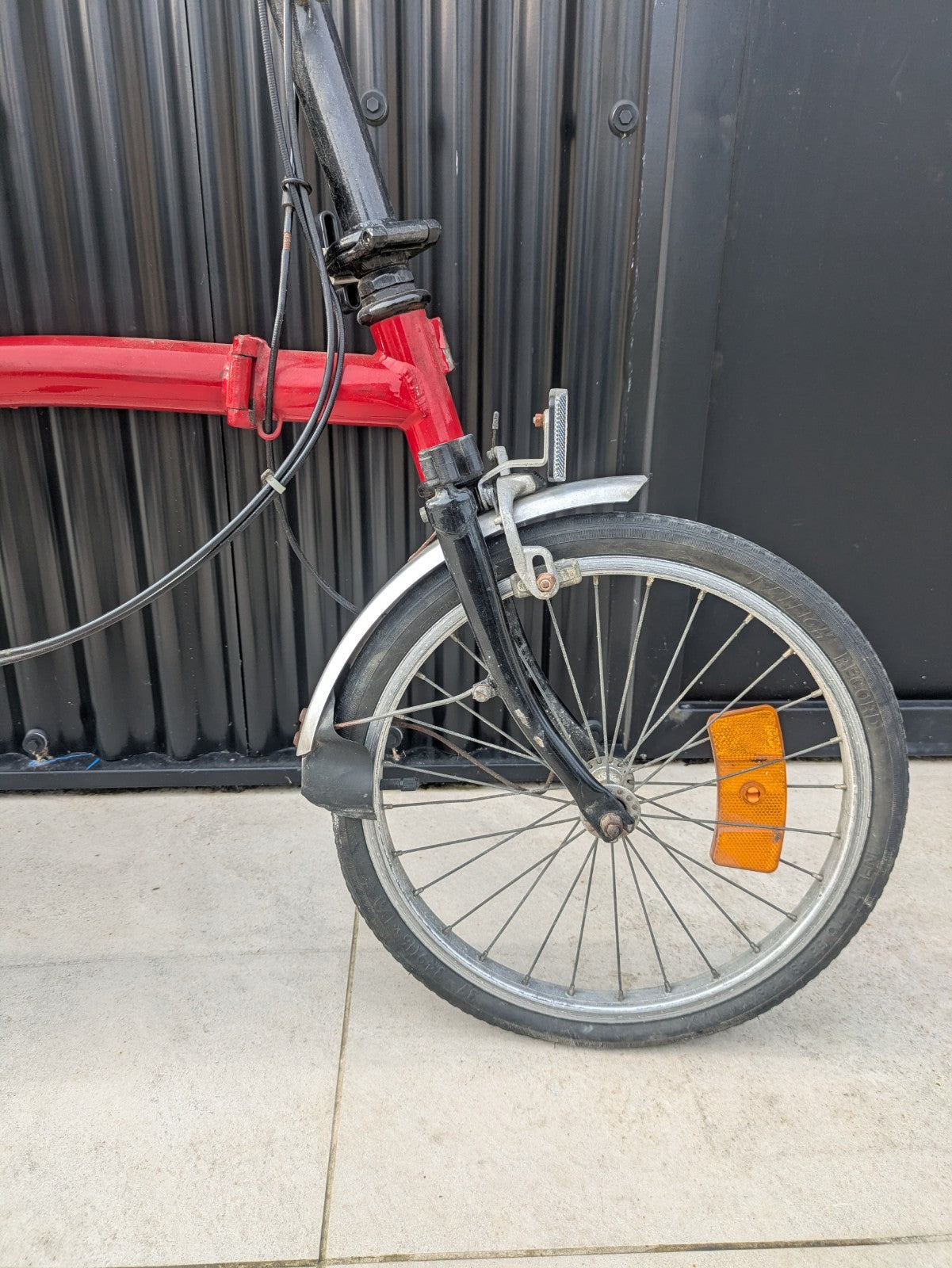 Brompton 1994 Folding Bike 16" with 3-Speed Sturmey-Archer Gears Red